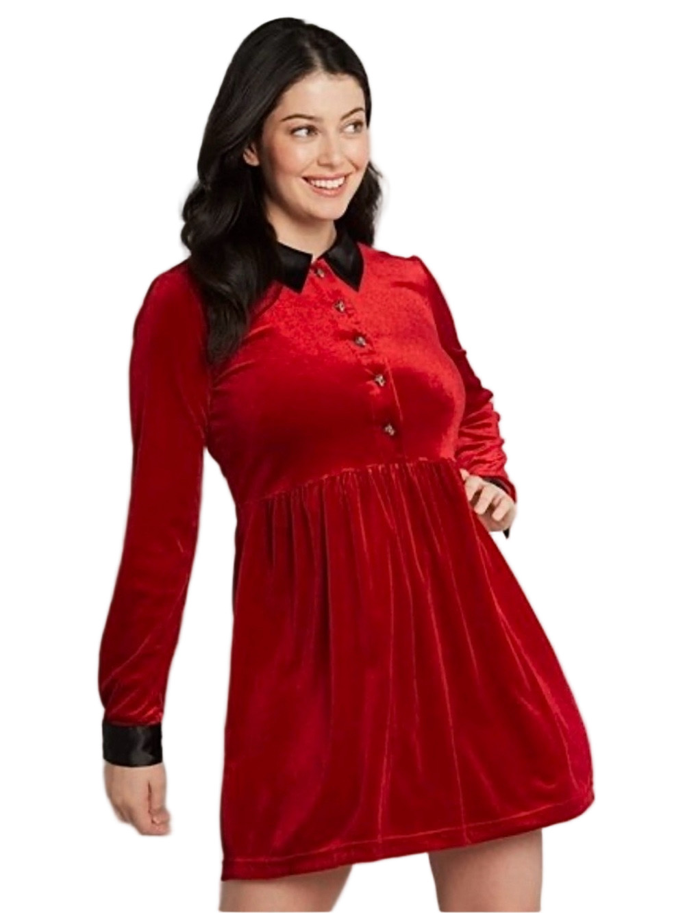 ModCloth red velvet "Is It Wednesday Yet" dress